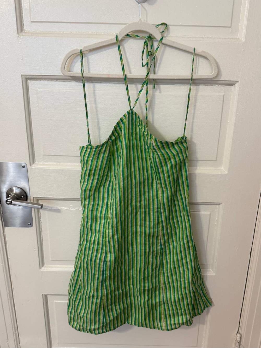 NWT Faithfull the Brand Muthia Striped Mini Linen Dress - Picture 2 of 6